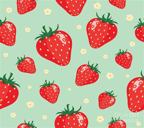 Strawberry Seamless Pattern Digital Art By Noirty Designs Fine Art