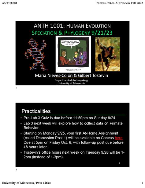 A1001 L06 09 21 23 Speciation And Phylogeny Anth 1001 Human E