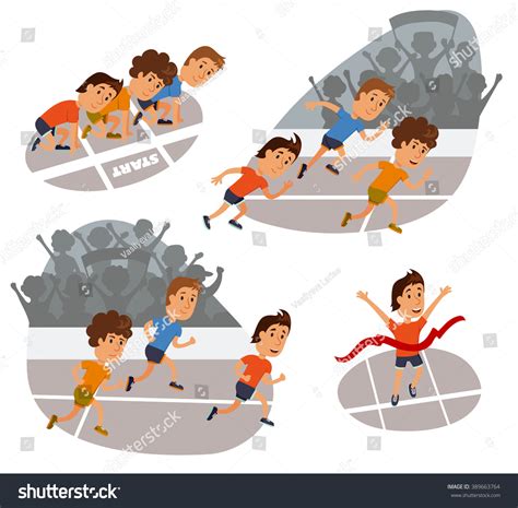 Run Race Running Competition Sports Stadium Stock Vector Royalty Free