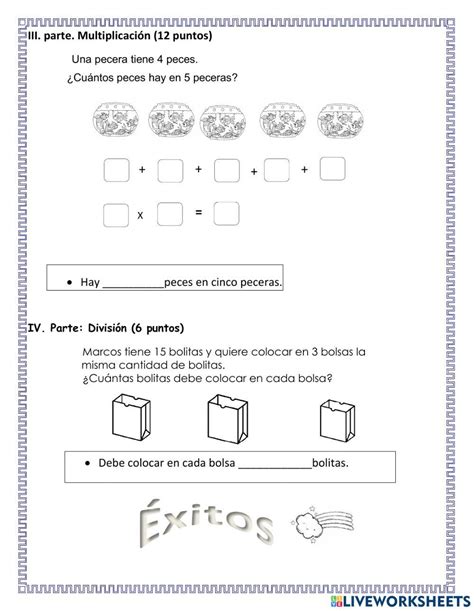 Examen Online Exercise For 1ª Live Worksheets