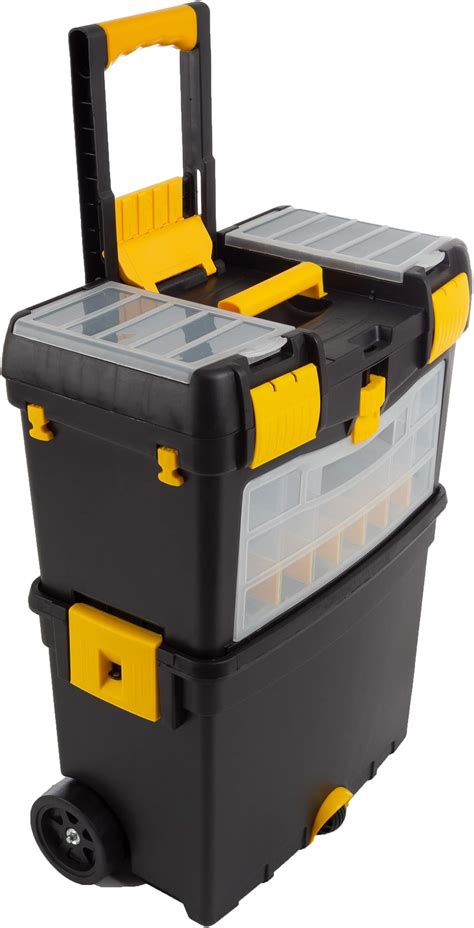 Rolling Tool Box With Wheels Foldable Comfort Handle And Removable