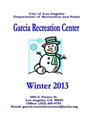 Fillable Online Laparks Garcia Recreationcenter Lacity Org City Of