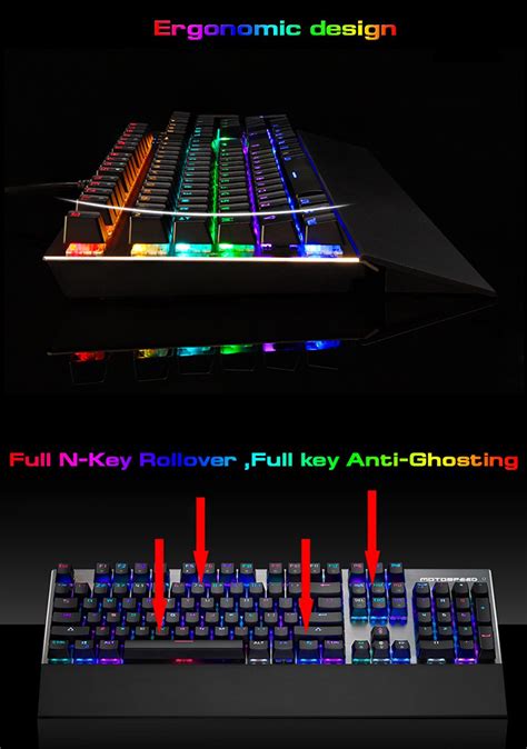 Motospeed CK108 Gaming Office Mechanical Keyboard Wired 104 Keys RGB