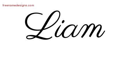 Classic Name Tattoo Designs Liam Printable Free Name Designs