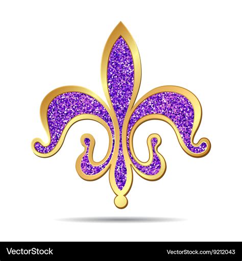 Golden And Purple Fleur De Lis Royalty Free Vector Image