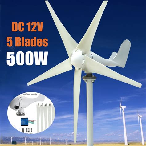 Max 600w Dc 12v24v Wind Turbine Generator 5 Blade Power Supply Windmill Charge Controller In