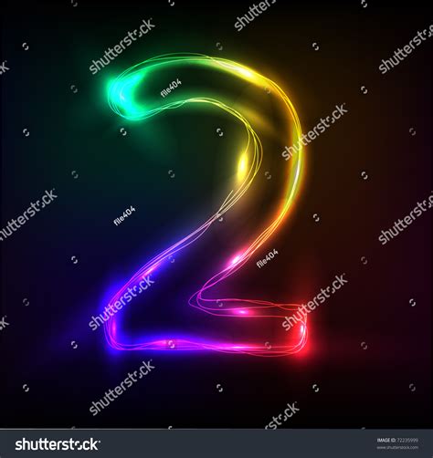 Neon Numbers Stock Vector Illustration 72235999 : Shutterstock