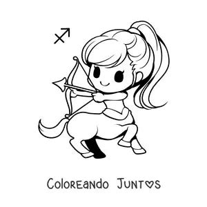 Chica Del Signo De Sagitario Animada Coloreando Juntos