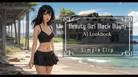 AI Lookbook Beauty Girl Black Bikini At The Beach YouTube