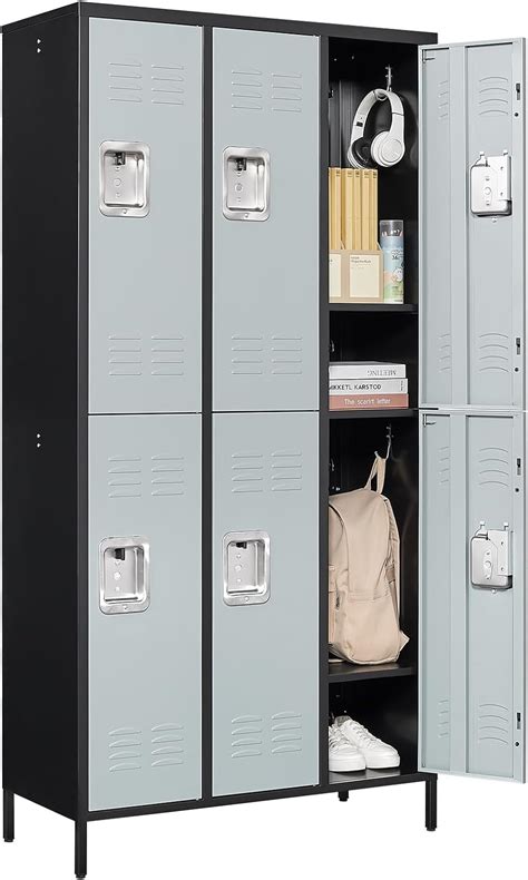 Miiiko 2 Tier Metal Lockers 3 Wide 72 X 36 X 16 Storage