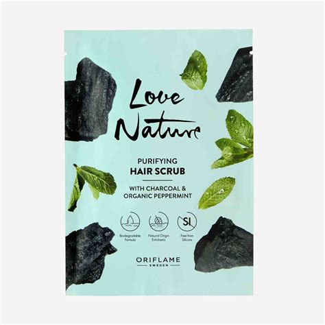 Скраб-шампунь для волос Oriflame Love Nature с углём и органической ...