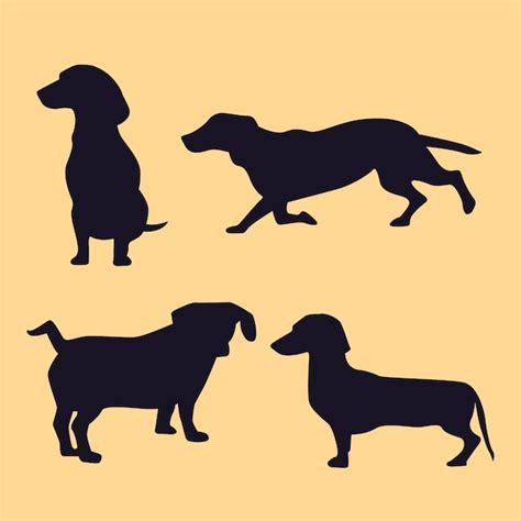 Silueta De Perro Salchicha De Dise O Plano Vector Gratis 25200 The