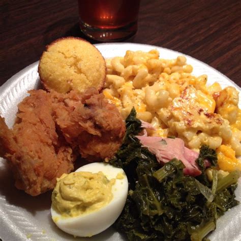 Southern Sunday Dinner Fried Chicken Mac Cheese Greens Deviled