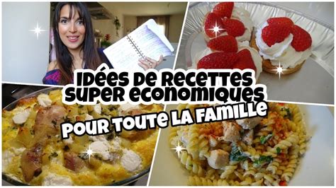 IDEES DE RECETTES FACILES ET ECONOMIQUES POUR TOUTE LA FAMILLE