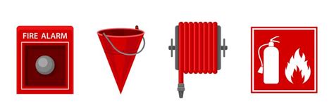 Firefighting tools and equipment for fire Vector Image