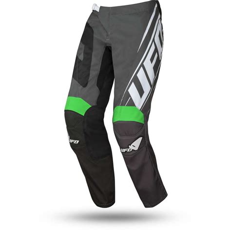 Ufo Cross Enduro Motorcycle Pants Model Vanadium Black Green Fluo For