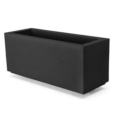 PolyStone Milan Tall Modern Outdoor Indoor Rectangular Trough Planter