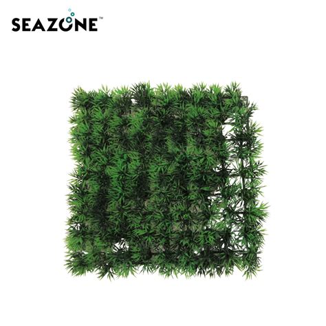 Artificial Green Grass Tile Aquarium Ornament Seazone Aquarium