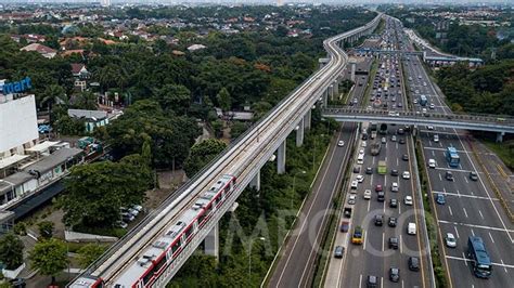 Foto Udara Stasiun LRT Harjamukti Di Cibubur Tempo Co