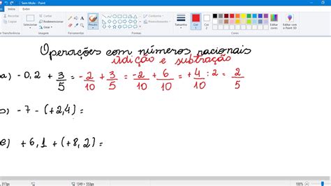 Operações Com Números Racionais Adição E Subtração Youtube