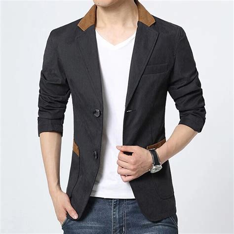 New Style Coat Autumn Luxury Brand Slim Fit Men Blazer Casual Mens Solid Cotton Blazers Man High