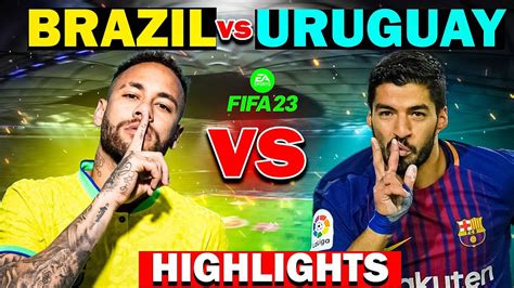 Brazil Vs Uruguay Football Match Neymar Vs Suarez Fifa World