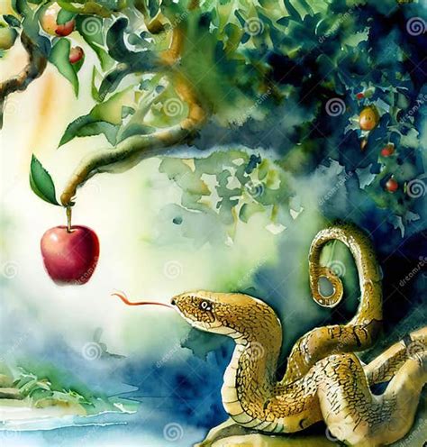 Forbidden Fruit In The Garden Of Eden Stock Illustration Illustration