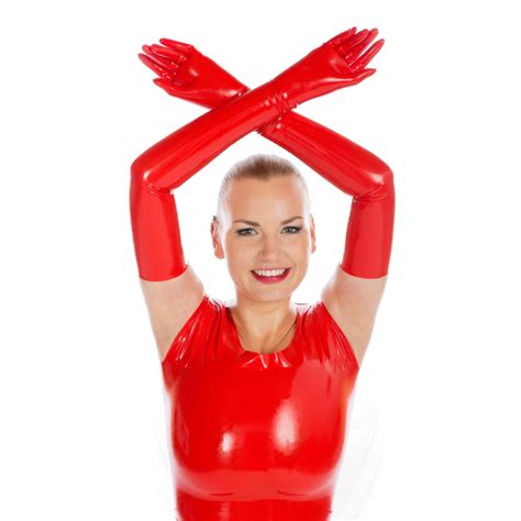 Rubberfashion Latex Gloves Long Sexy Rubber Gloves Sex Latex Gloves For Women And Men Pair