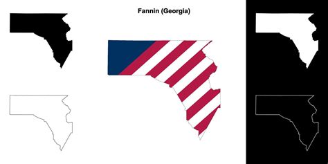 Fannin County, Georgia outline map set 43061095 Vector Art at Vecteezy