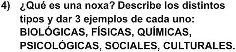 SOLVED ayuda gracias de antemano 4 2Qué es una noxa Describe los