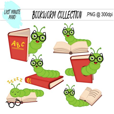 Cute Bookworm Clipart Free