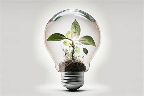 Premium Photo A Light Bulb With A Plant Inside It