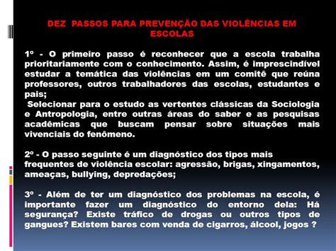 Desafios Da Pol Tica Educacional De Preven O S Viol Ncias Na Escola