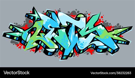 Outdoor abstract urban graffiti street art word Vector Image