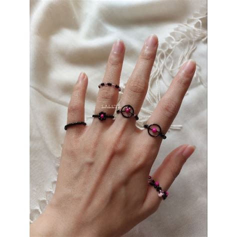 Jual Cincin Korea Blackpink Edition Cincin Beads Aksesoris Cin Cin