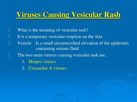 Ppt Viruses Causing Vesicular Rash Powerpoint Presentation Free