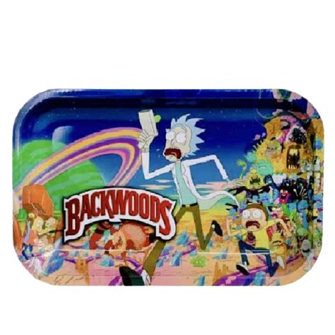 Rick and Morty Backwoods - Rolling Metal Tray - Large - Bongs Online ...