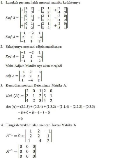 Invers Matriks 2x2 Dan 3x3 Beserta Contoh Soalnya