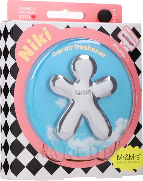 Mr Mrs Niki Classic Chrome Silver Pure Car Air Freshener MAKEUP