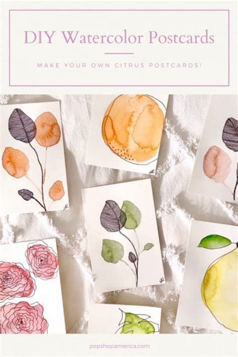 Diy Citrus Watercolor Postcards