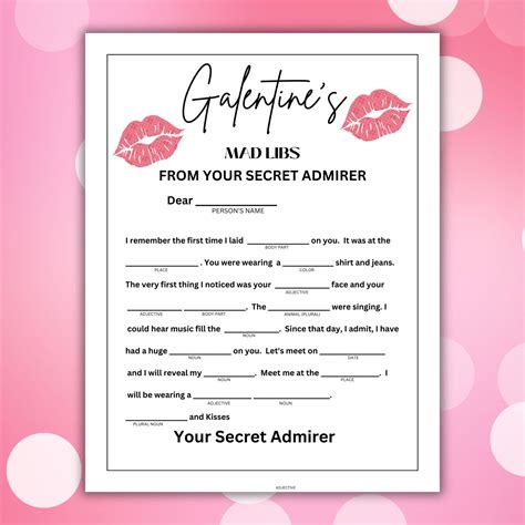 Printable Galentine S Day Game Mad Libs Party Game And Activity Party