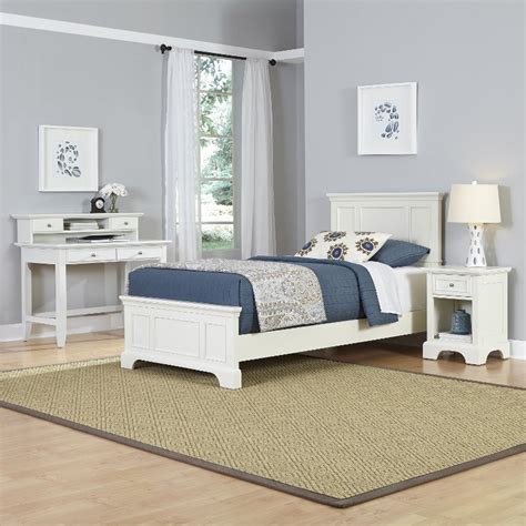 White Twin Bed Nightstand And Student Desk With Hutch Naples Rc