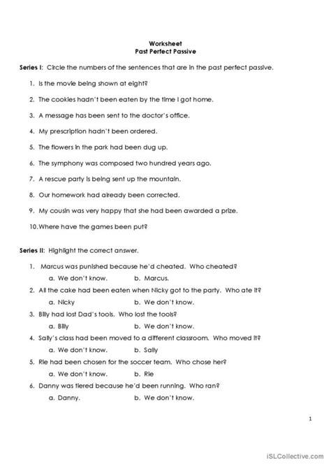 Past Perfect Passive Voice Worksheet Hot Sex Picture