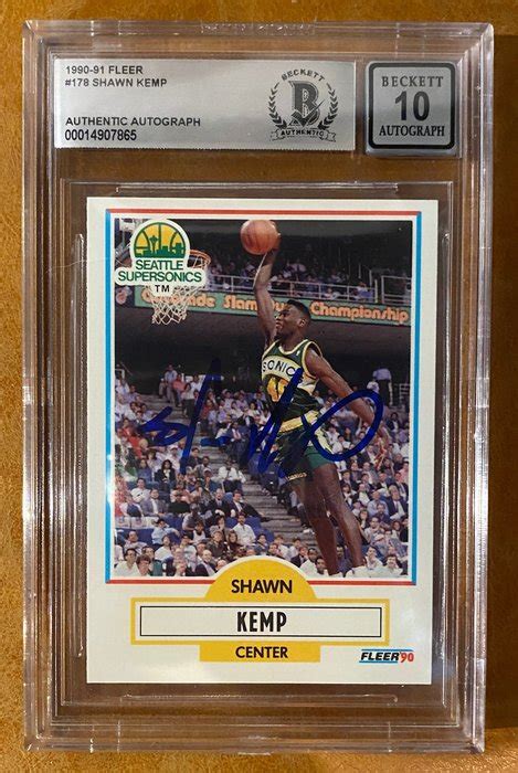 1990 91 Fleer Shawn Kemp Rookie Card Hand Signed Catawiki