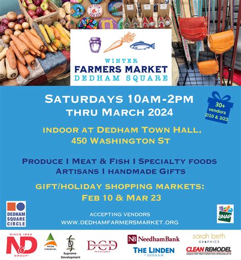 Jan 27 Indoor Winter Farmers Market Dedham Ma Patch