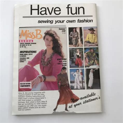 VINTAGE BURDA MODEN Fashion Sewing Magazine June 1989 English Sewing