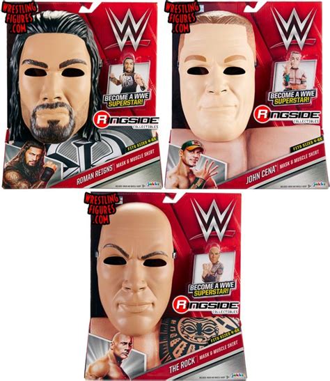 Wwe Mask And Muscle Shirts John Cena The Rock And Roman Reigns Wwe Toy