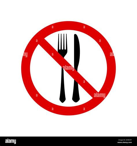 Do Not Eat Prohibition Sign No Sign Circle Backslash Symbol Nay