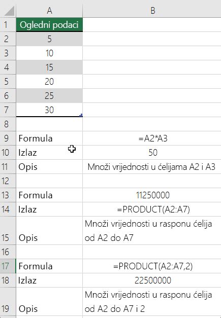 Mno Enje I Dijeljenje Brojeva U Programu Excel Microsoftova Podr Ka