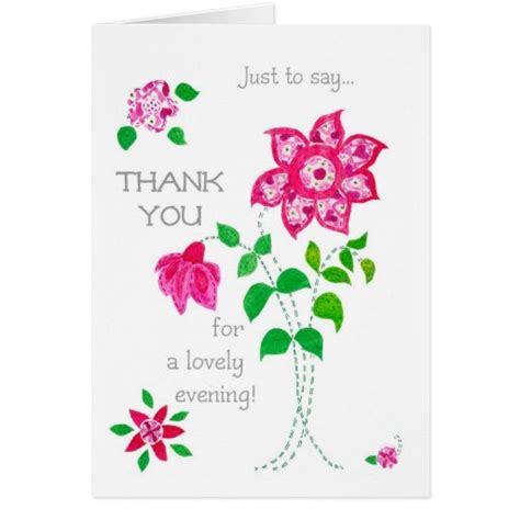 Thank You For A Lovely Evening Card Zazzle